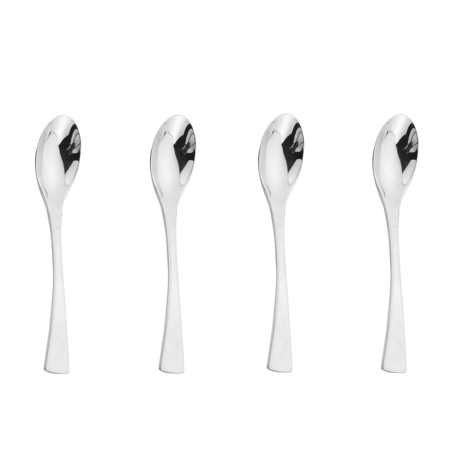 Gugrida Mirror Polished Silver Silverware Set, Heavy Duty 4 Pieces 18/10 Stainless Steel Flatware Sets Teaspoon Coffee Spoon Ice Spoon 5.7