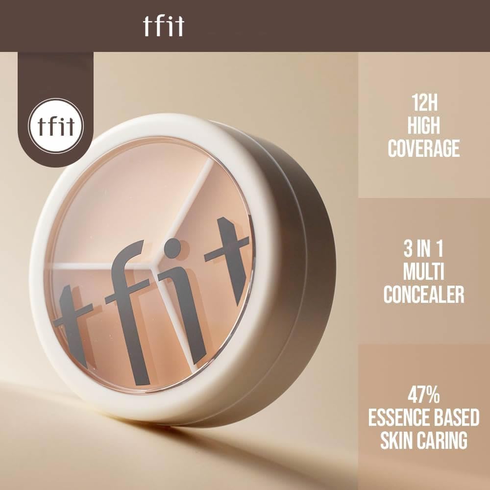 NYLI Professional 3 In1 Concealer & 3 Pcs Finger Puff combo | Full Coverage for Hides Blemishes, Dark Circles & spot, Waterproof 1