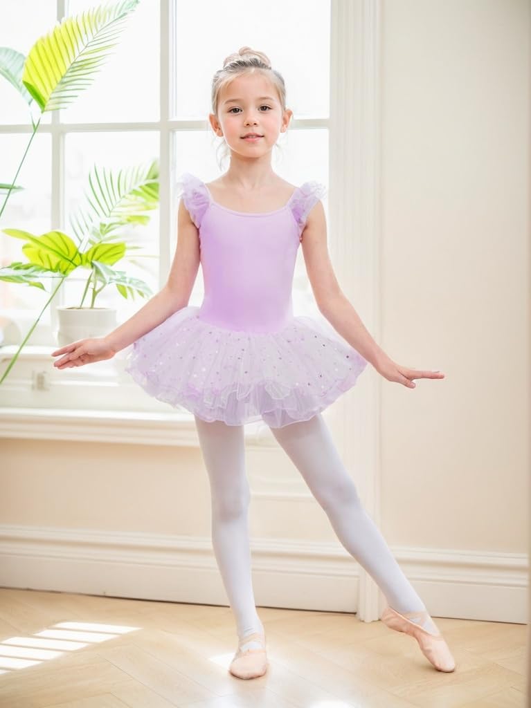 HIPPOSEUS Niña Tutu Vestidos de Ballet Maillot de Danza Gimnasia Leotardo Body Clásico para Niñas Body Traje de Baile,Y-04WDM — view 2