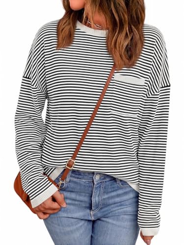 Image of LILLUSORY Womens Striped Lightweight Sweaters 2026 Fall Fashion Outfits