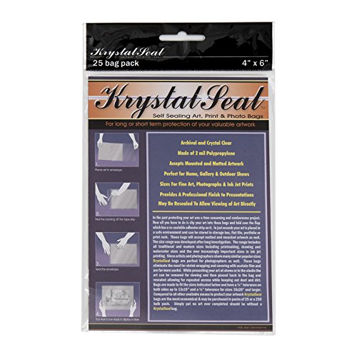 Creative Mark Krystal Seal ATC Art and Photo Bags - Archival Polyethylene Sealing Bags for Paintings, Artwork and Photo Storage - 4 x 6"- Pack of 25