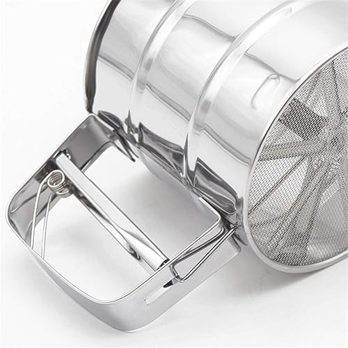 Polvilhador Peneira Manual em Inox C/Gatilho Para Farinhas Açúcar Tapioca Temperos