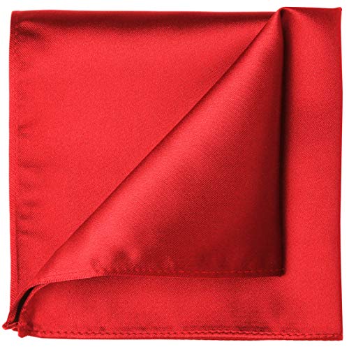 Image of KissTies 6PCS Satin Pocket Square Plain Color Handkerchief Gift Set