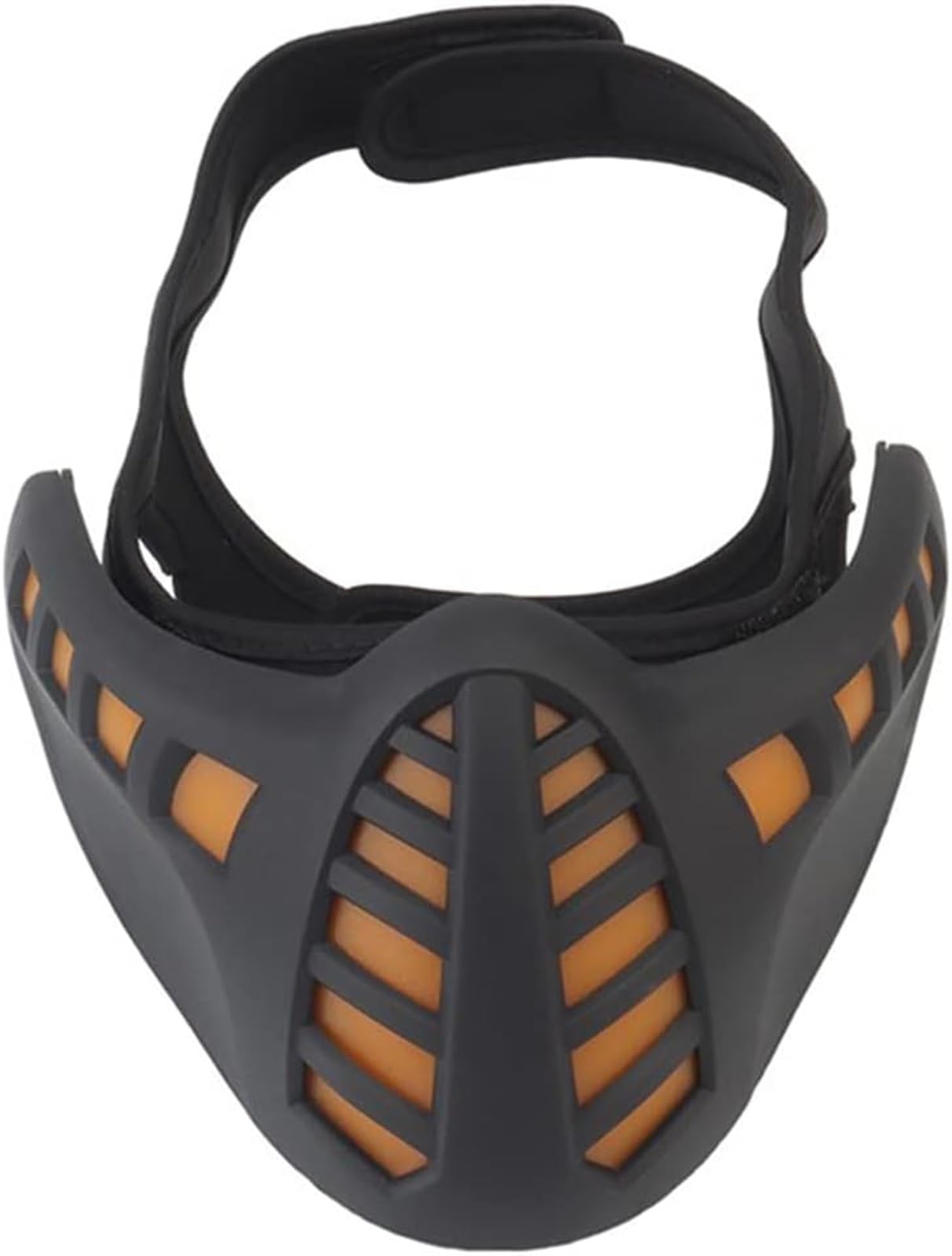 Masque Demi-Visage Cyberpunk À LED avec Lumière (Batterie Intégrée), Masque Tactique Airsoft pour Halloween CQB Paintball Shooting Air Gun Hunting Accessories