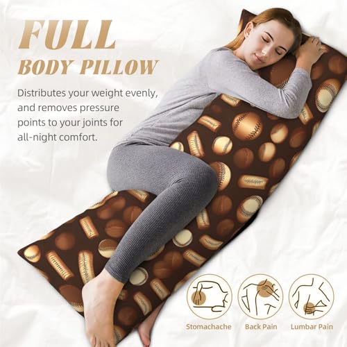 Housse de coussin rétro marron avec imprimé baseball vintage - 6