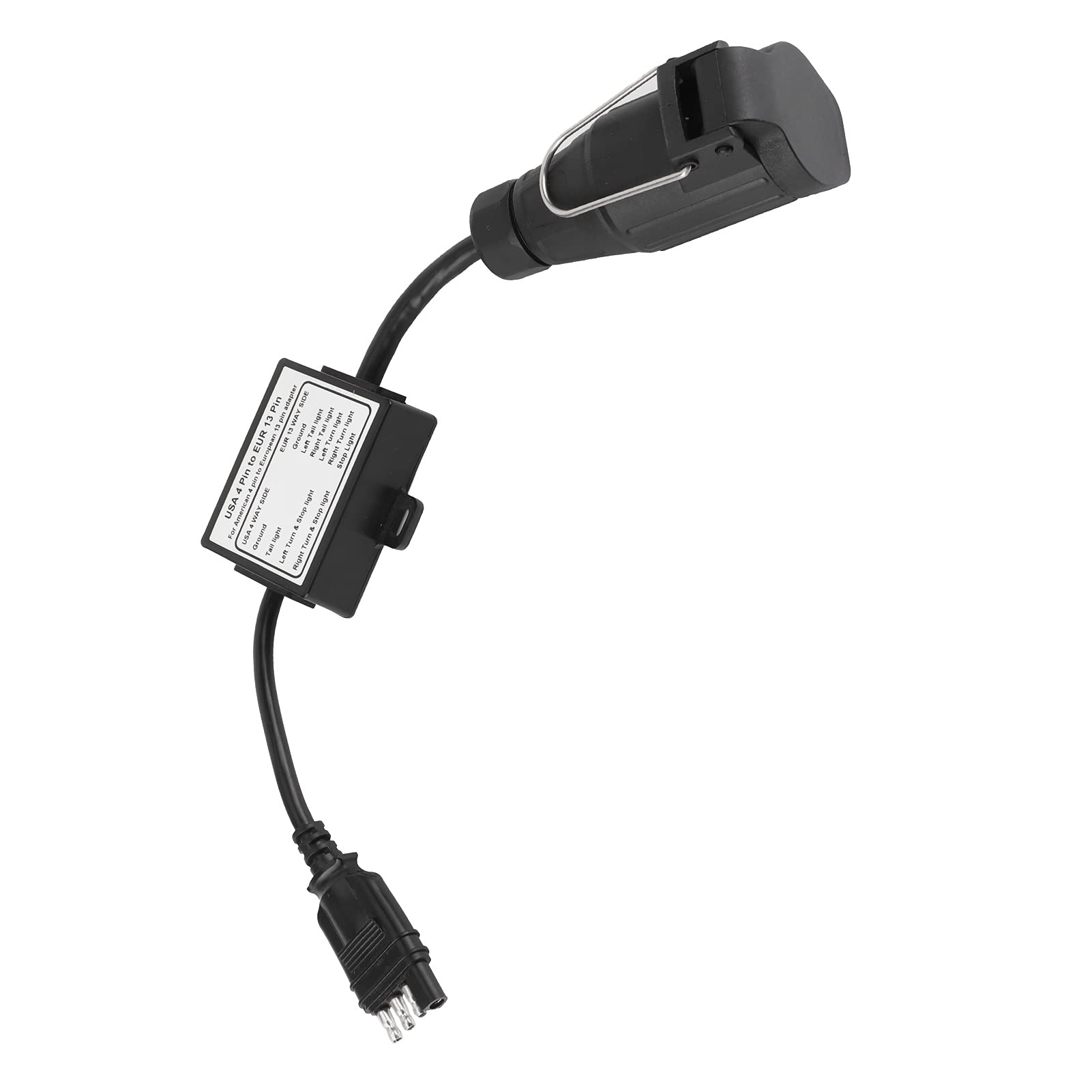 Adapter Przewodów Przyczepy 4-pinowy Płaski na Europejski Wtyk