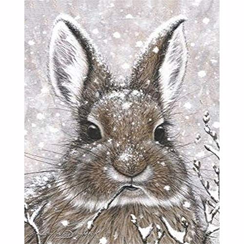 Image Strass Broderie Point De Croix Lapin avec perles rondes scintillantes - 2