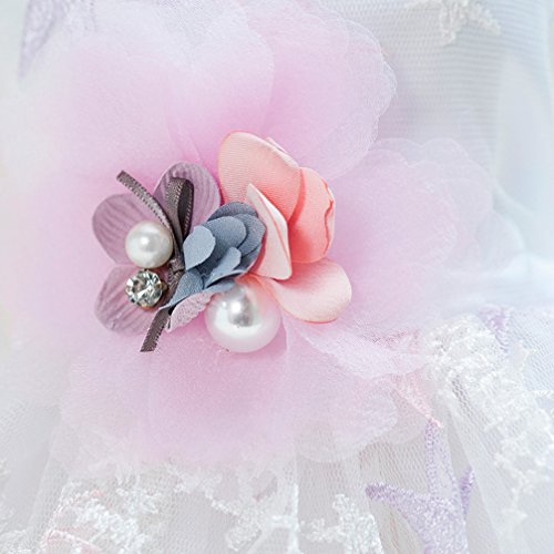 SMALLLEE_LUCKY_STORE Kleid für kleine Hunde, Hochzeitskleid, Brautjungfer, romantisches Tutu, für kleine Hunde, Chihuahua-Kleidung, Kostüme für Mädchen – Weiß, S