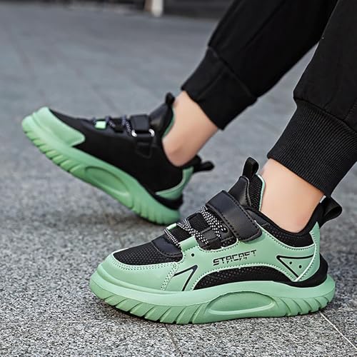 Boys Tennis Shoes Lace-Up Strappy Non-Slip Low Top Athletic Sneakers Lightweight Breathable Outdoor Sports Shoes2