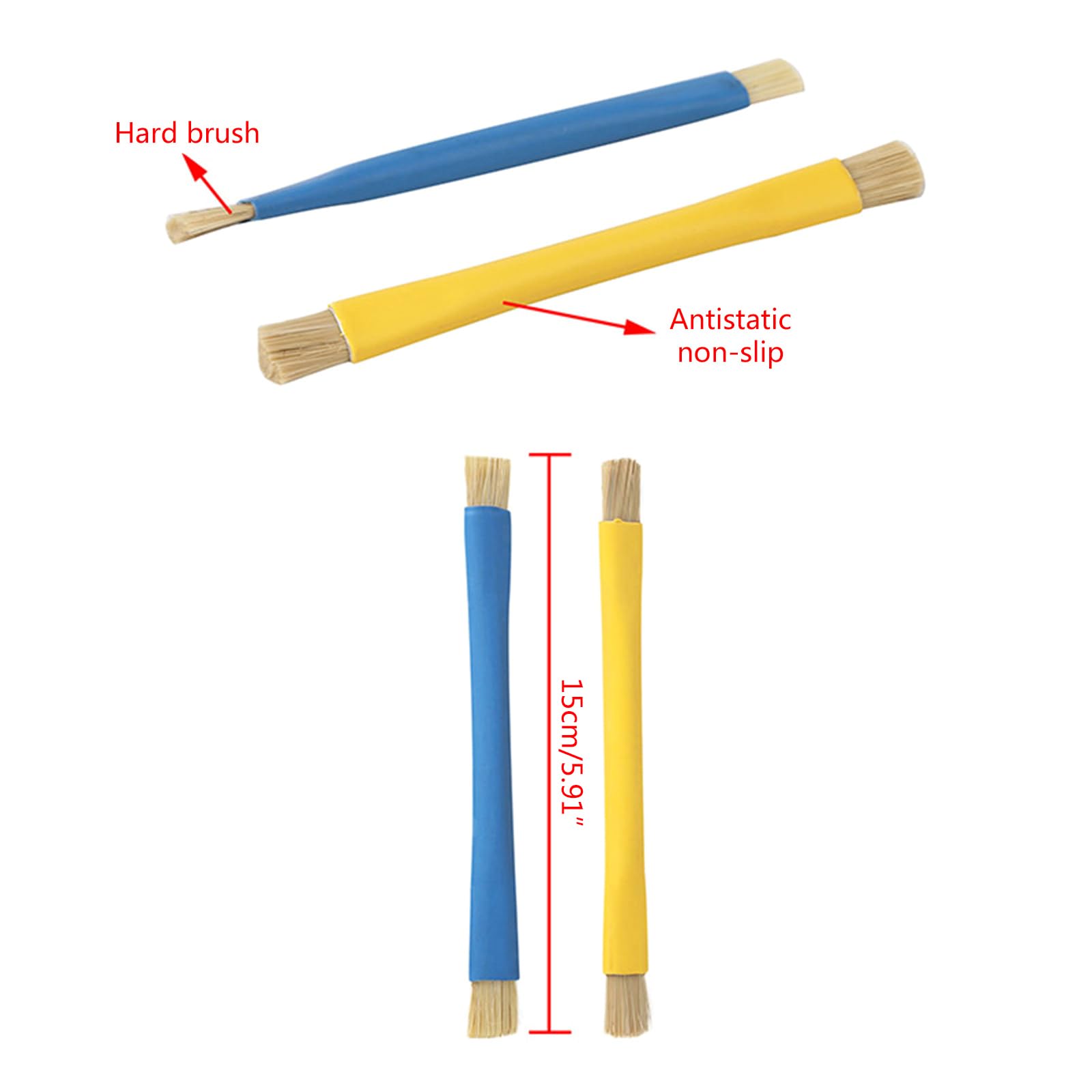 2 Pack Lab Cleaning Anti Static ESD Brush Set Suitable For Keyboard Tablet PCB BGA Repair Soldering 2 Color Computer Cleaning Brush Kit Anti Static ESD Brush Set Suitable