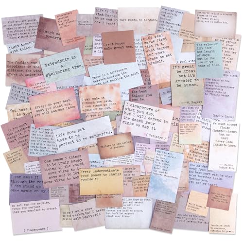 Dizdkizd Retro Inspirational Quotes Sticker Set, 120 Positive Stickers for Scrapbooking, Junk Journaling Supplies, Gift, Envelope, Card Making, Photo Albums, Neutral Color