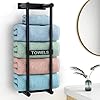 STWWO Towel Racks for Bathroom Wall Mounted, 22inch Wall Towel Rack for Rolled Towels, Towel Storage for Small Bathroom, Black