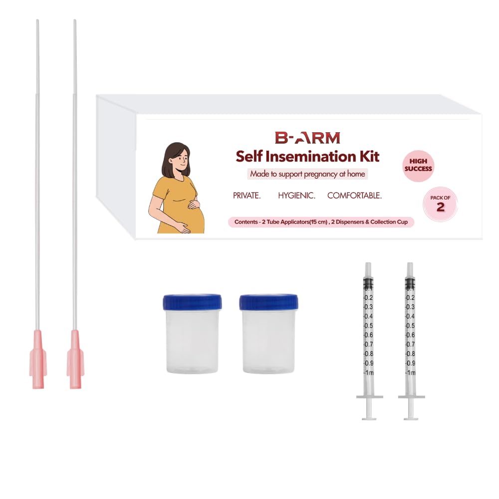 B-Arm Self Insemination Kit- 15cm (Pack of 2) for Women |2 Syringes, 2 Catheters & Collection Cups |IVI Kit Supports Natural Pregnancy & Conception |Get Pregnant with Artificial Insemination Support-image-49