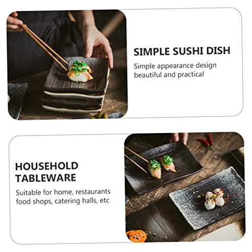 2 placas rectangulares japonesas para sushi miniatura 4