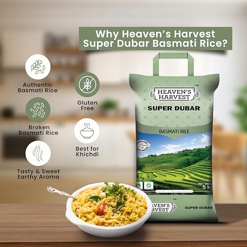Image of Heaven's Harvest Super Dubar (Broken) Basmati Rice Tasty, Non-sticky & Rich Aroma | 5 KG