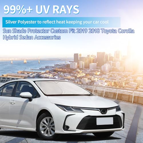 Image of Windshield Sun Shade for Toyota Corolla 2020-2026 Sun Visor Cover Sunshade | 240T Polyester Material Blocks UV Ray Interior Protection Fits Corolla Accessories Protector