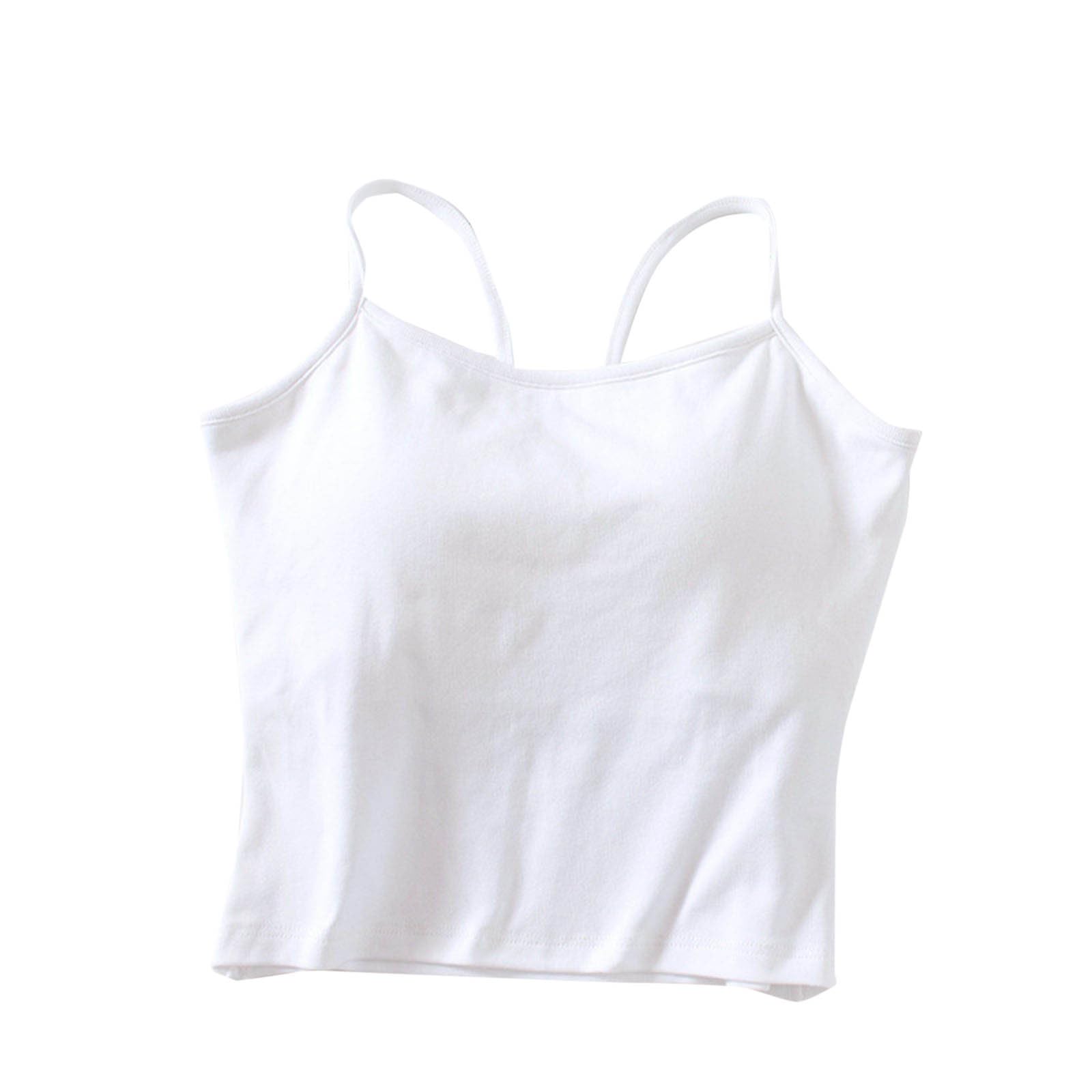 Womens Ribbed Tank Tops Built in Bra Summer Sexy Backless Strap Vests Casual Slim Petite Camisoles Solid Sleeveless