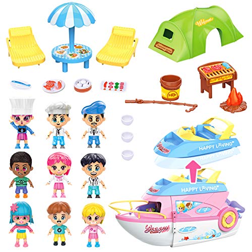 Toyssa Cruise Ship Pretend Play Toys Yacht Playset with Figures and Accessories Christmas Xmas Gift for 3 4 5 6 7 Yeas Old Girls - Thumbnail 4