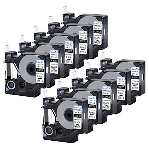 USUPERINK 10 Pack Industrial Heat Shrink Tube Compatible for DYMO 18053 3/8
