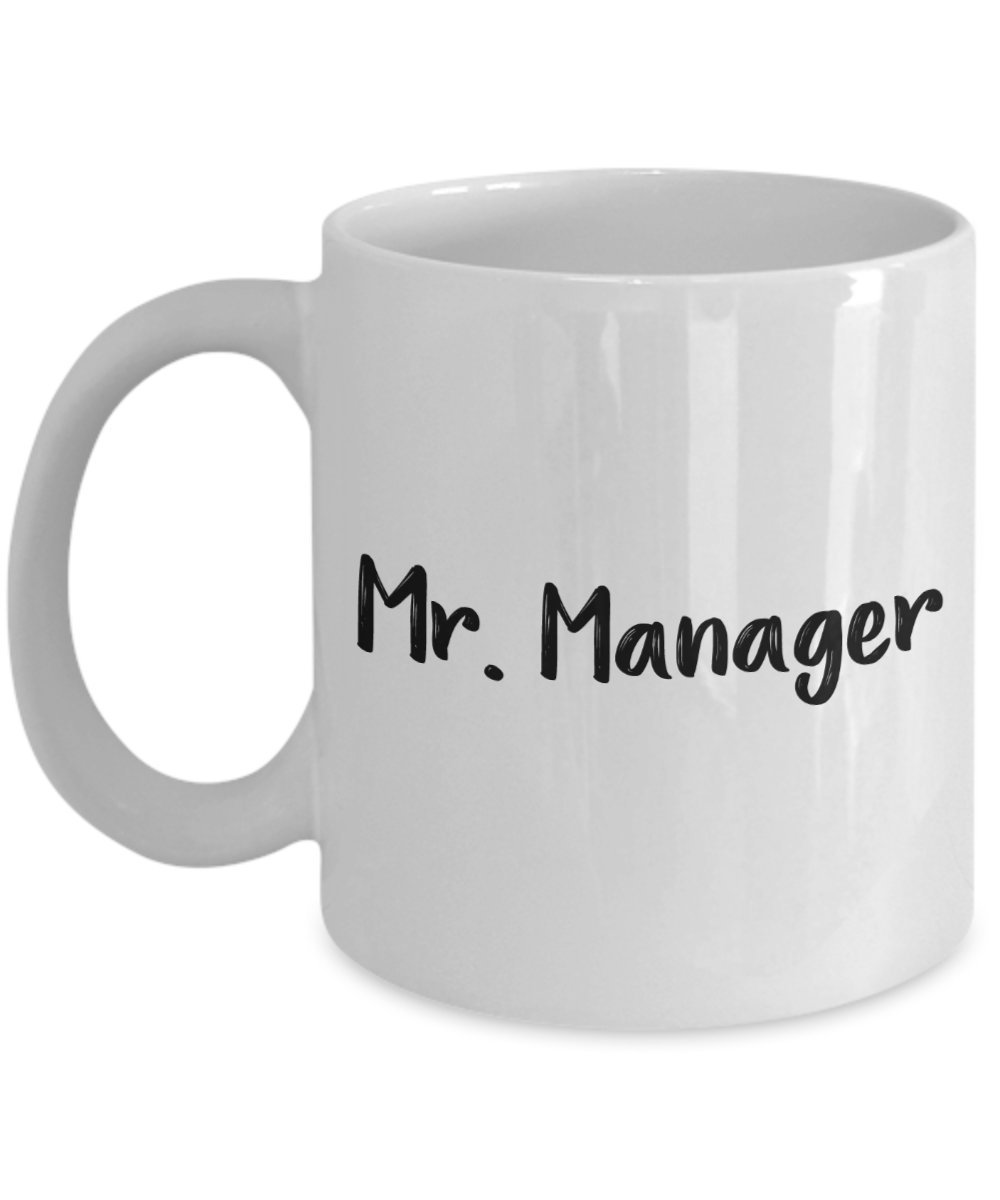 SpreadPassion Mr Manager Mug - Funny Tea Hot Cocoa Coffee Cup - Novelty Birthday Christmas Anniversary Gag Gifts Idea