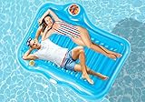 OZULER Pool luftmatratze mit Obstschale und Tassenhalter, große aufblasbare Bräunung Pool aufblasbares Bett Größe 198 x 163 für 1-2 Erwachsene, Pool Spielzeug Blow Up Floß Suntan Tub