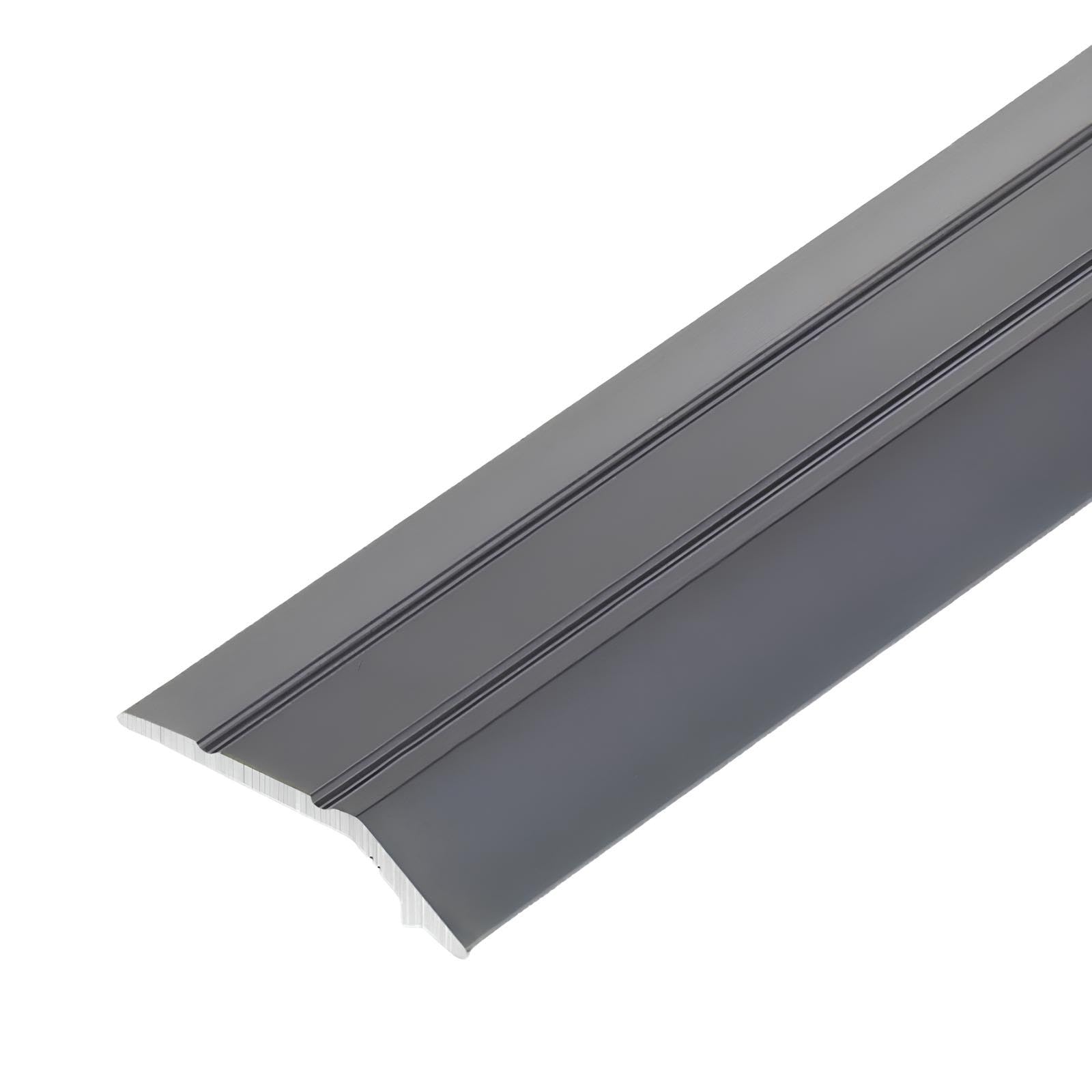 Striscia Di Transizione Autoadesivo Moquette E Piastrelle Protezione Bordi | Alluminio Striscia Di Soglia Ispessito Profilo Angolare Senza Forature(Gray,2.5cmx120cm)
