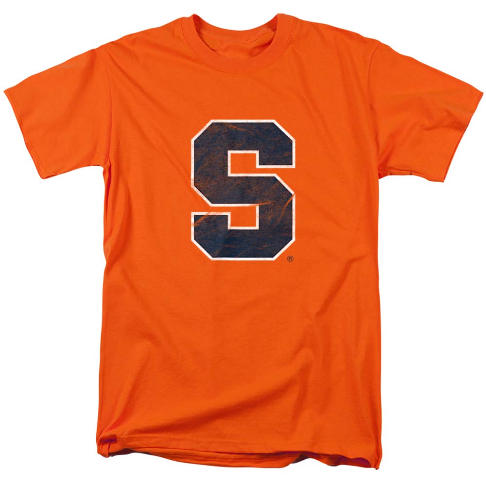 Syracuse University Official Distressed Primary Unisex Adult T-Shirt, Orange, Large
