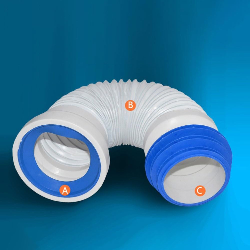 Kit de desagüe de inodoro flexible con tubo de drenaje Exteon ajustable de 350 mm, sello a prueba de fugas, tuberías estándar de inodoro y suelo
