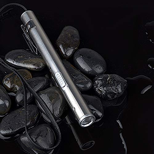 DECDEAL USB Mini Recarregável Lanterna de Aço Inoxidável Forte Luz LED Lanternas Médicas Portátil Lâ