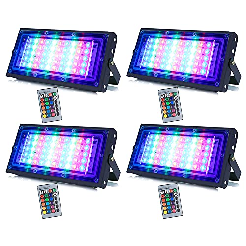 Image of MLD 30W Multi Color Changing Crystal Led RGB Flood Light With Remote Waterproof Brick Floodlights For Decoration Lights |Red, Green, Blue| 30 Watt | Pack Of 4