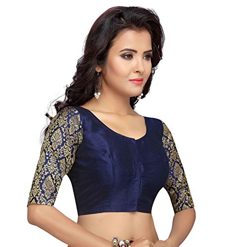 Image of Studio Shringaar Women's Brocade Sleeves Saree Blouse