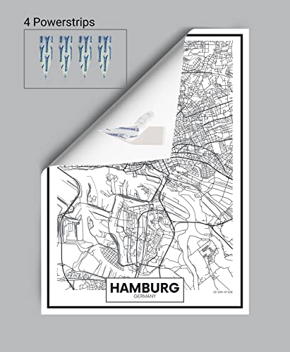 wandmotiv24 Poster als Wanddeko, Größe 18x13cm, Straßen Karte Hamburg, Deutschland, Koordinaten, Reisen, Moderne Wanddeko, Wandbilder, Deko, Bild M0140
