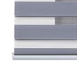 Roleta dzień noc premium z kasetą i łańcuszkiem aluminiowym – rolety dzień noc okienne wewnętrzne, podwójna tkanina, do okien i drzwi Kolor Srebrny 140x250 cm STORESDECO