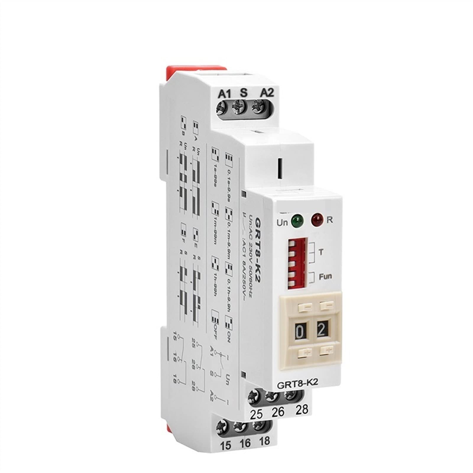 Relè timer multifunzione Interruttore elettronico regolabile o digitale 12V 24V 48V 110V 220V GRT8-M GRT8-K 1 pz(Grt8-m2-acdc12-240v)