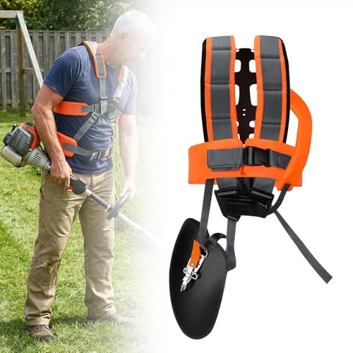 Freyeeti Doppelter Trimmer-Schultergurt Tragegurt Motorsense Universal-Gurt aus Nylon Verstellbarer Rasentrimmer-Gurt freischneider Gurt Für Motorsense Rasentrimmer Gartenarbeit Zubehör