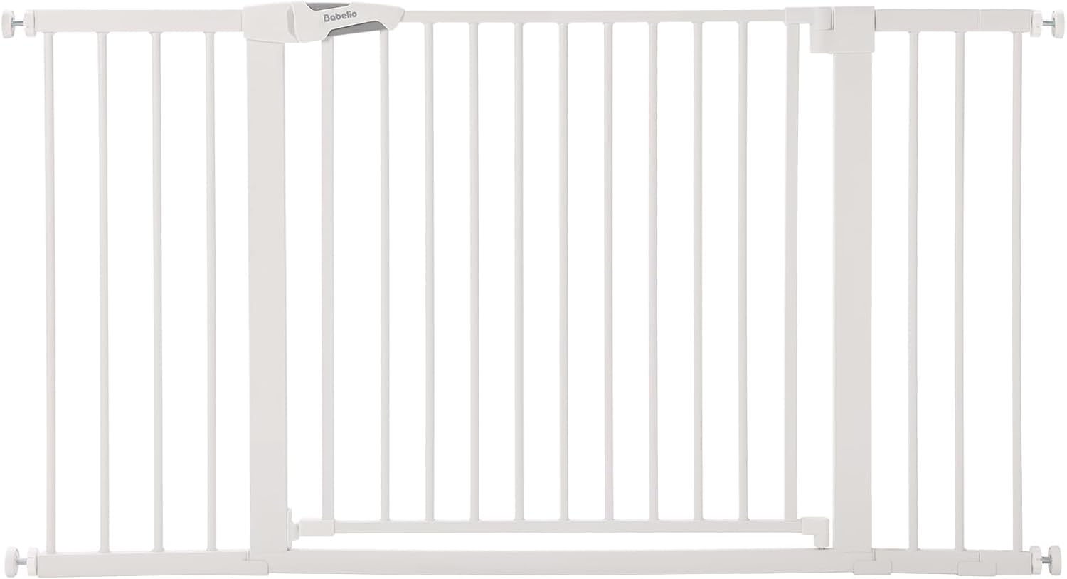 BABELIO 36-57" Extra Wide Baby/Dog Gate, Auto Close with Large Walk Thru Door,Safety for Pet, House, Stairs and Doorways, Pressure Mounted for Chlid, White White 30"Tall 36"-57" Wide
