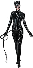 miccostumes Women's Fullbody Black Catsuit Halloween Cosplay Deluxe Costume Whip Zipper Patch