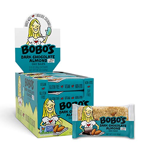 Bobo's Oat Bars (Dark Chocolate Almond Sea Salt, 12 Pack Of 3 Oz Bars) Gluten Free Whole Grain Rolled Oat Bars - Great Tasting Vegan On-The-Go Oatmeal Snack, Made In The Usa #TOP2