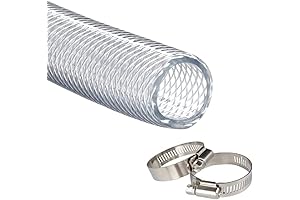 3/4 inch Inner Diameter 10ft Braided Clear PVC Tubing For Water Pump