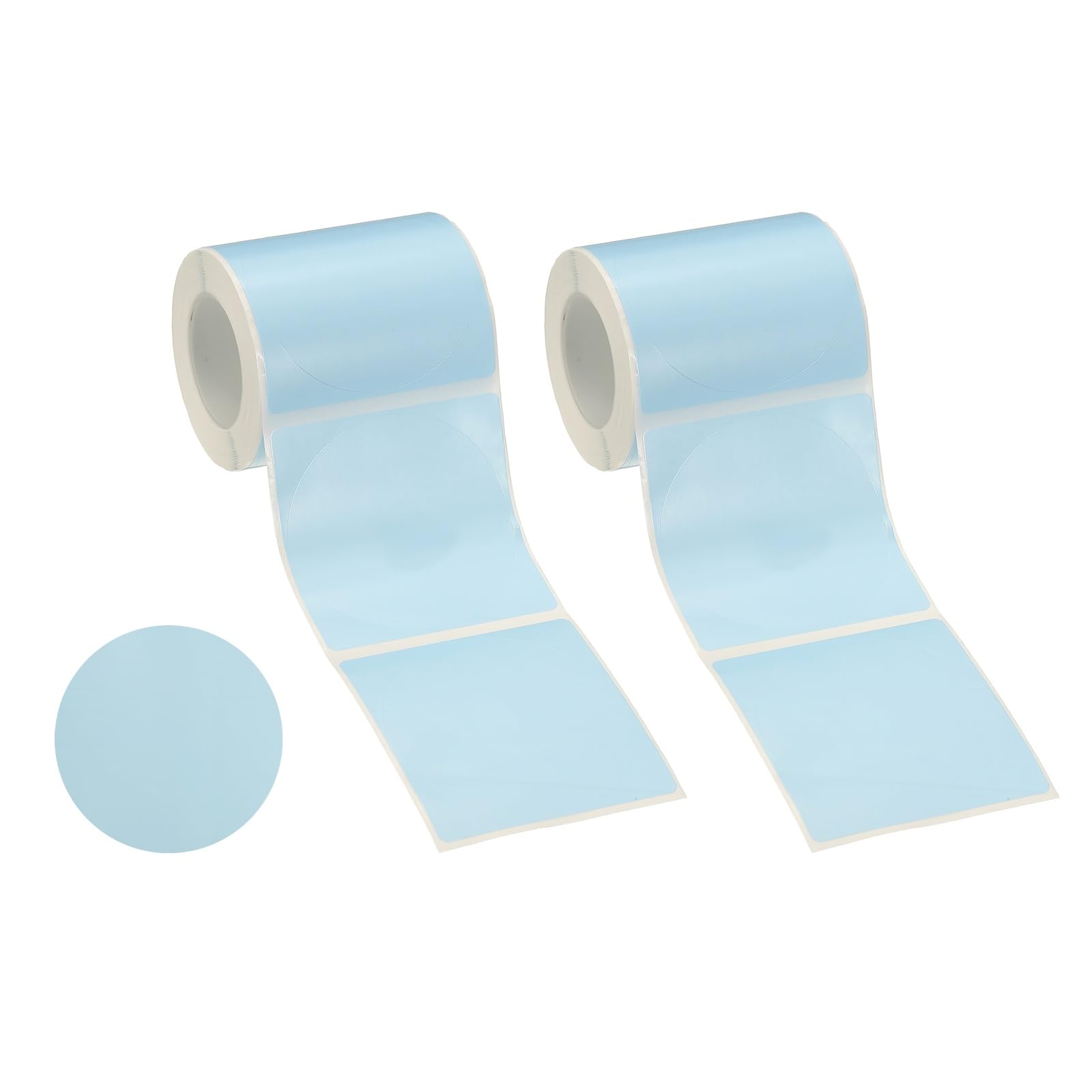 PATIKIL 280 Pcs Thermal Labels, 2x2 Round Thermal Printer Labels Stickers Self Adhesive Tags Paper 2 Rolls Small Waterproof for Printer Small Business Name Tag Barcode, Blue