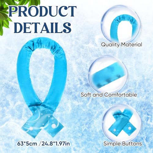 Image of Cozypower 6 Pcs Cooling Neck Wraps with Button Cooling Bandana Neck Cooler Scarf for Hot Weather Ice Neck Wrap Summer Outdoor