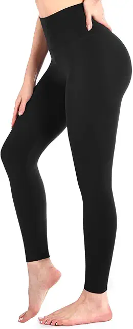 Legging femme noir taille haute doux et extensible pour salle de sport