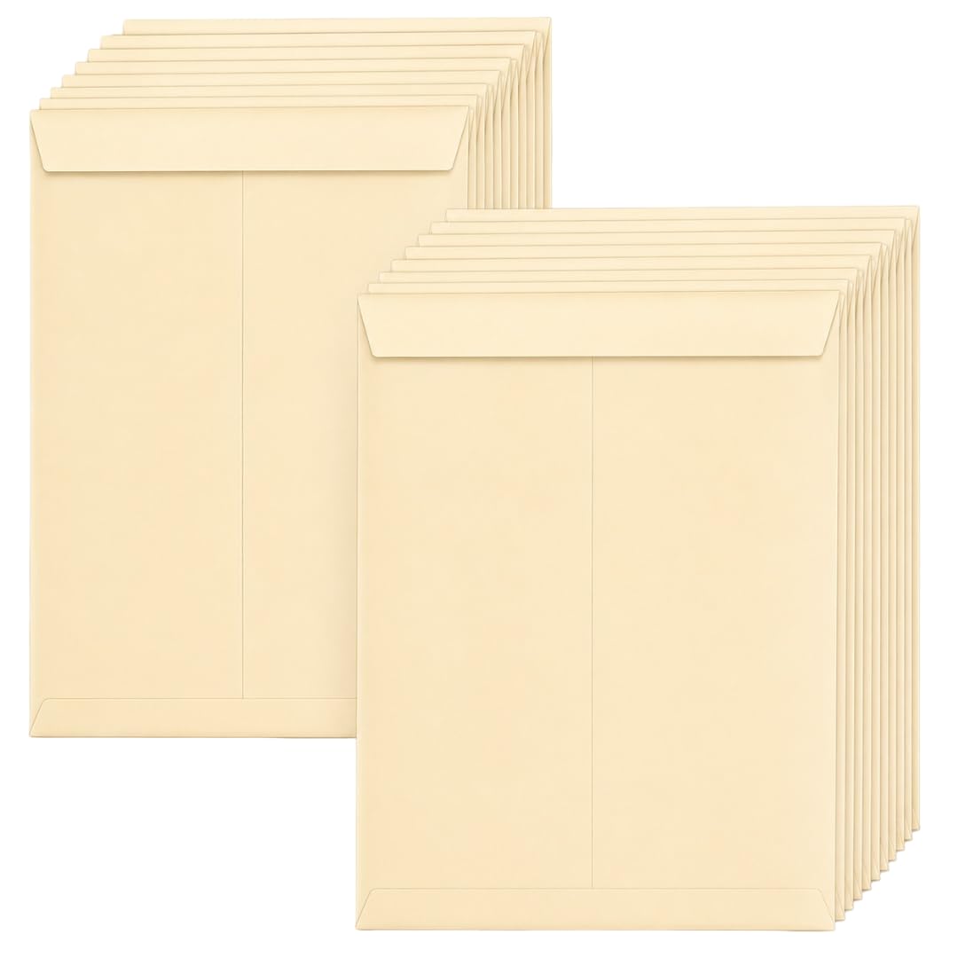 A4 Size Laminated Paper Envelopes | Document & Courier Envelope | Strong & Durable Mailing Covers | Office, School & Business Use | 50 Envelopes Per Pack | Cream, 9 * 4-image-25