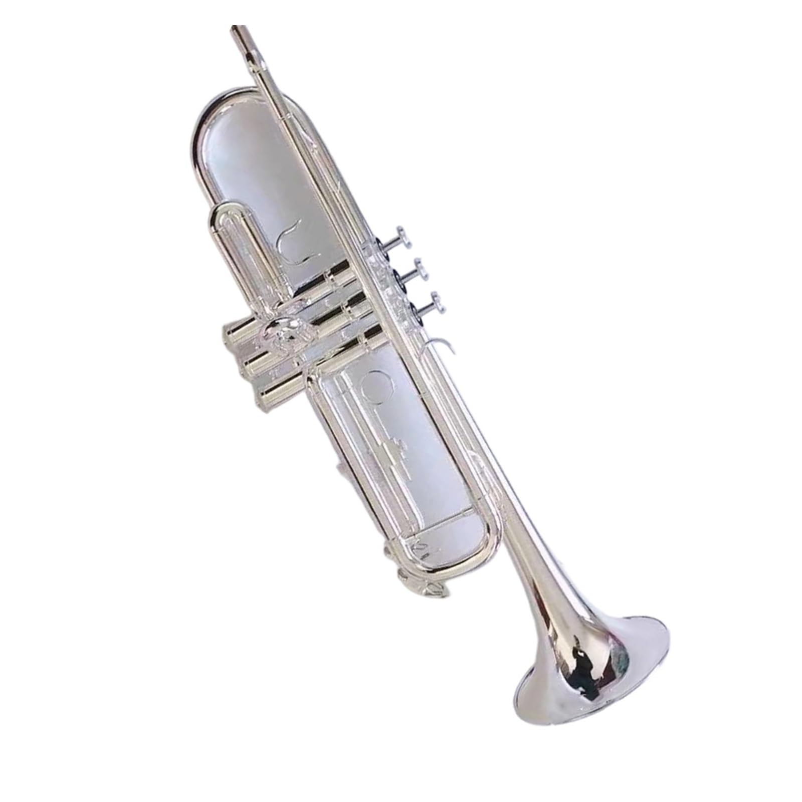 Instrumento De Trompeta Estándar Trompeta Si Bemol Principiante Profesional Instrumento De Viento Color(Silver)