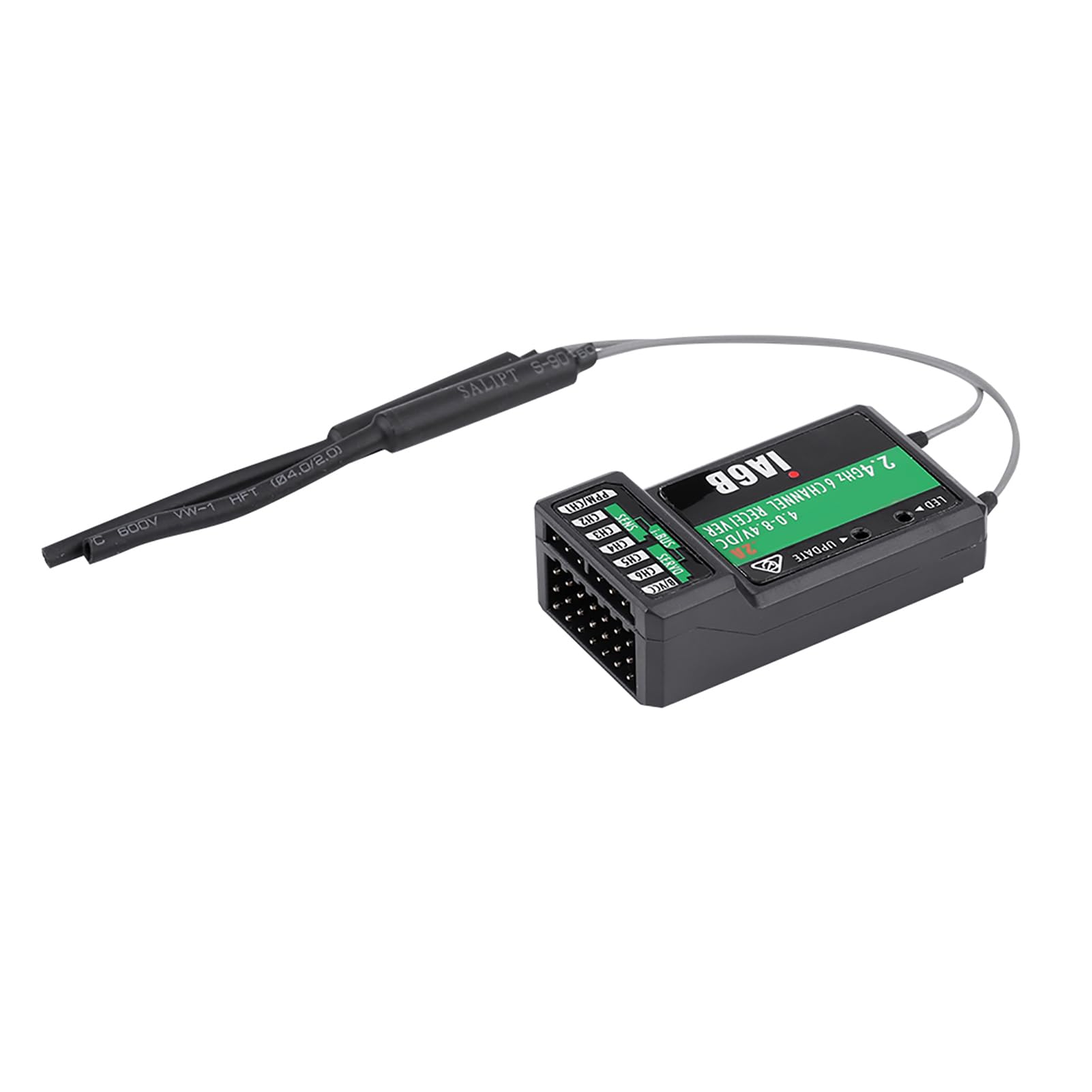 Generic FS-IA6B 2,4G 6CH RC-Empfänger für FS-I6X -I6S I8-Sender, Geeignet für Flugzeug-Segelflugzeug-Hubschrauber, Doppelantennen, Echtzeit-Stromstatusanzeige für RC-Enthusiasten