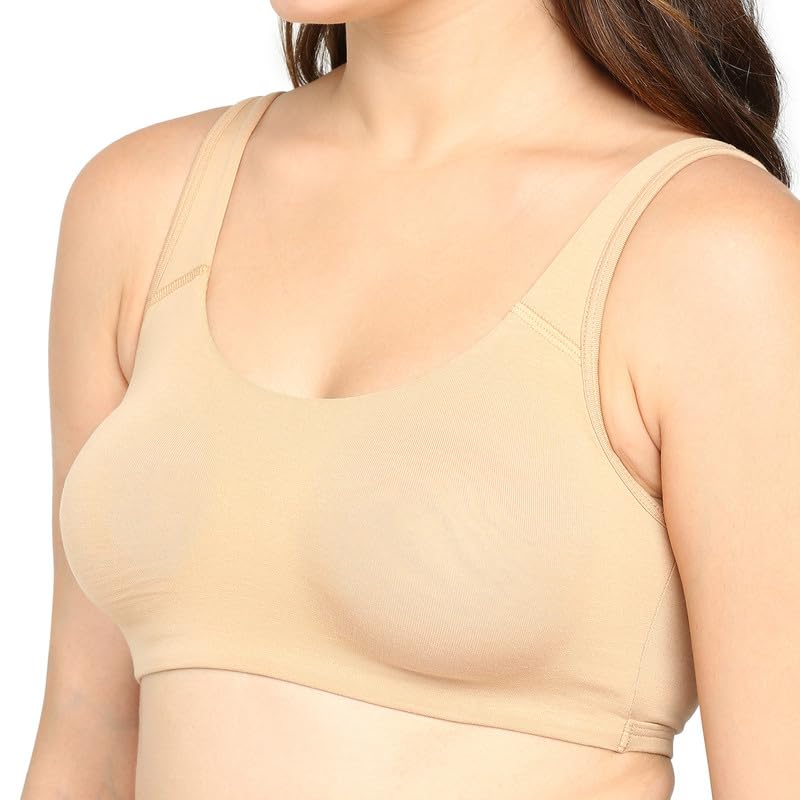 Image of BLOSSOM Women's Anti- Microbial Treated Fabric Double-Layered Cups, Keyhole Back Design, and Easy Slip-On Everyday Bra Aesthetic Bra