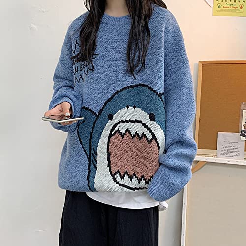 Men's Korean Sweater Japanese Cartoon Shark Men's and Women's Sweater Loose Casual Men's and Women's Sweater2
