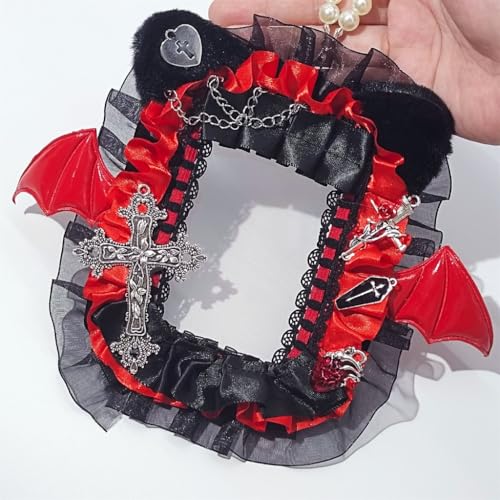 Bat Wing Photocard Case with Beads Chain Devil Bat Wing Photo Card Display Holder Photocard Holder Keychain Bag Pendant3