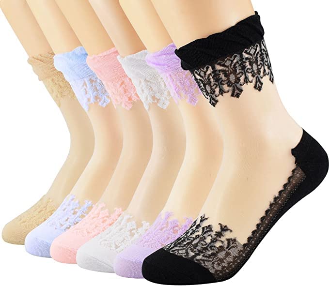 hrbs Transparent Ultra Thin Lace Fishnet Socks Elastic Short Mesh Sheer Socks for Women/Ladies/Girls For Casual, Formal, Party, Wedding, indoor, Outdoor Ankle Length Soft Cotton Socks-picture-41