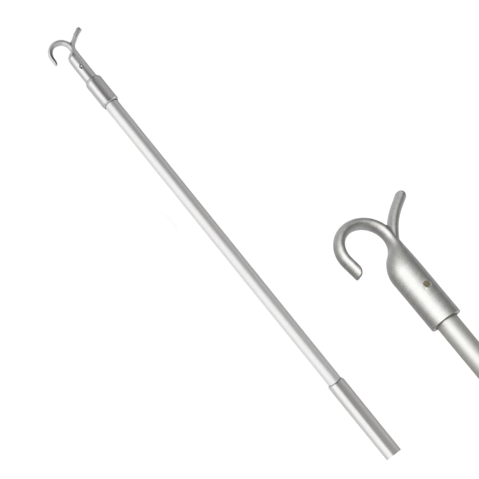 Loft Hatch Pole with Hook, Window Opener Poles, Telescopic Aluminium Pole for High Window Blinds and Curtains, Compact Storage Solution for Home and Office Use, 24 Inch